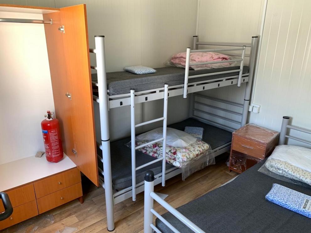 Samos – inside an accommodation unit, August 2021
