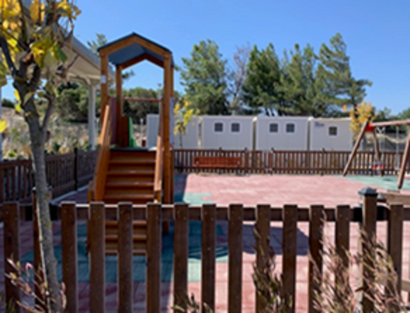 Sheltered playground for children