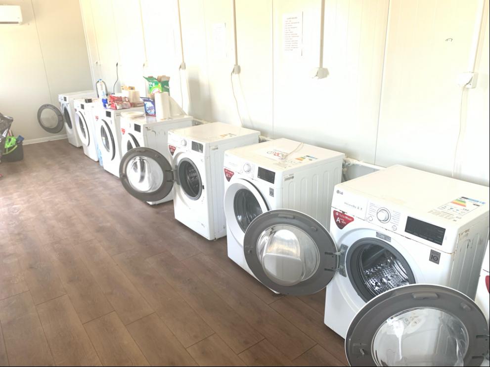 Washing area with washing machines 