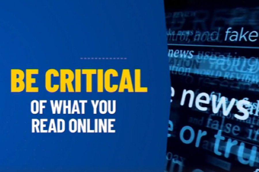 image displays headline - Be critical of what you read online