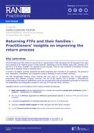 RAN REHABILITATION Returning FTFs and their families: Practitioners’ insights on improving the return process Cover