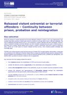 RAN Cross-cutting Thematic Event Released violent extremist or terrorist offenders Cover
