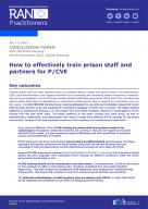 RAN PRISONS How to effectively train prison staff and partners for P/CVE cover