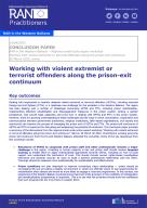 RAN in the Western Balkans, Working with violent extremist or terrorist offenders along the prison-exit continuum cover