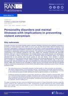 RAN HEALTH Personality disorders and mental illnesses with implications in preventing violent extremism Cover