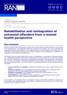 Rehabilitation and reintegration of extremist offenders from a mental health perspective cover