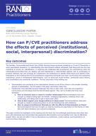 How can P/CVE practitioners address  the effects of perceived cover