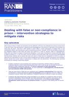 Dealing with false or non-compliance in  prison – intervention strategies to  mitigate risks cover