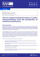 How to respond to disinformation in public communications from the perspective of frontline practitioners cover