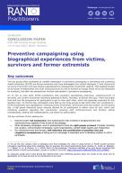 Preventive campaigning using biographical experiences from victims, survivors and former extremists