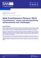 RAN Practitioners Plenary 2023 Practitioners’ voices and perspectives: achievements and challenges cover