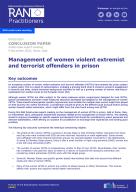 Management of women violent extremist and terrorist offenders in prison cover
