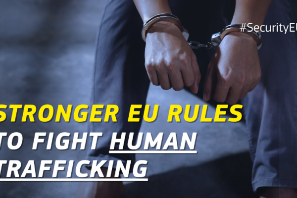 Image displays headline: Stronger EU rules to fight human trafficking